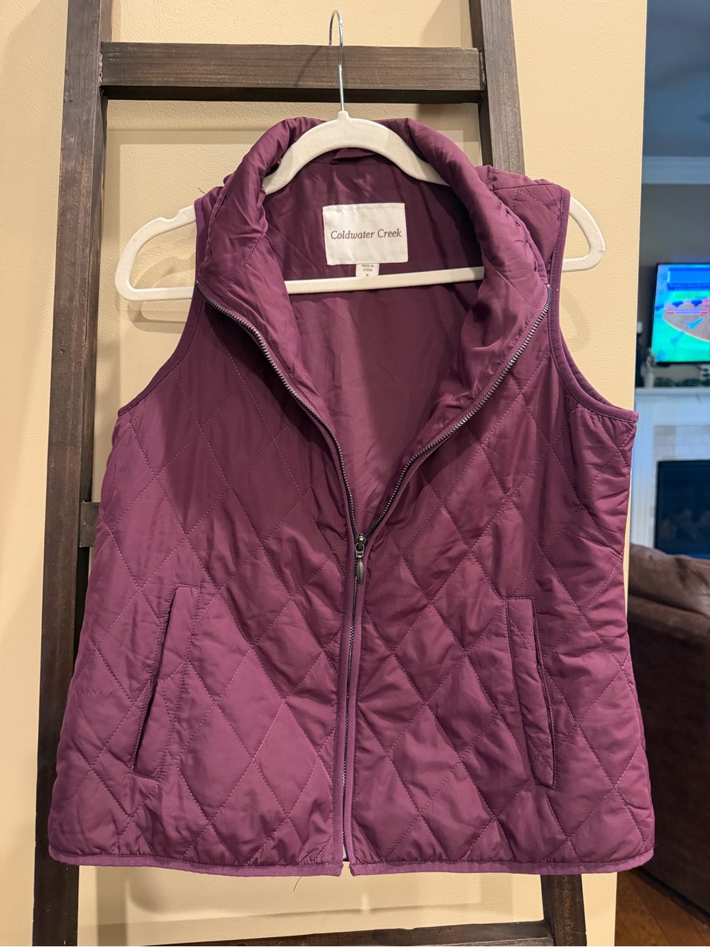 Coldwater Creek Quilted Sleeveless Vest - Plum